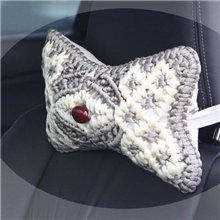 批发纯手工粗线冰丝汽车头枕手编头枕颈枕靠枕靠垫汽车用品