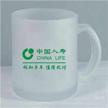 定制广告杯磨砂杯带盖磨砂玻璃杯广告磨砂杯