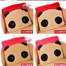 日系可爱熊猫舒棉绒熊猫绑带坐垫办公椅垫餐椅垫飘窗垫