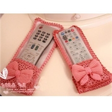 粉公主系超粉嫩蝴蝶结遥控器套遥控器收纳袋