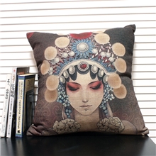 新古典后现代京剧花旦脸谱抱枕中国元素艺术的另类新品潮人靠垫