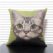 创意卡通猫咪抱枕1外贸宜家棉麻沙发靠垫抱枕车用靠枕沙发垫