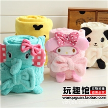 夏日必备实用薄荷小象melody浴巾大毛巾送束发带