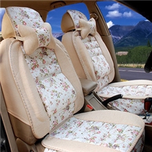 小碎花四季垫凯越帝豪亚麻车垫四季通用汽车坐垫布艺座垫