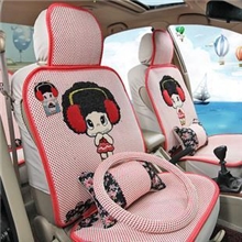 卡通可爱汽车坐垫夏季新款冰丝座垫四季通用女夏天轿车凉垫套特价