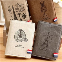 一件代发巴黎记忆卡包复古浪漫经典怀旧棉麻布艺20卡位卡包55