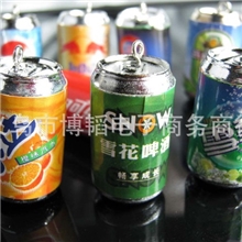 个性仿真手机挂件迷你易拉罐饰品可乐瓶手机链两元店货源