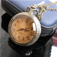 HB0009韩版茶色复古项链宫廷怀表欧美热销款批发怀旧饰品项