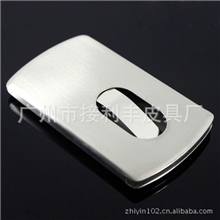 厂家批发不锈钢手推式名片盒金属名片夹拉丝名片盒