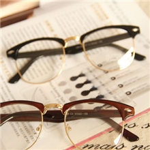 八月正品.陈冠希李晨板材金属银边假半框可配近视镜片平光眼镜