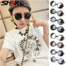 范冰冰欧美复古圆形太阳镜女潮款金属墨镜男士大圆框太阳眼镜正品