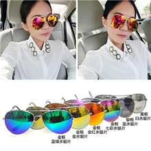 韩国李孝利同款太阳镜批发水银反光墨镜批发经典雷*朋款蛤蟆镜