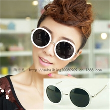 8732复古圆框太阳镜金属加板材男女通用型墨镜圆框太阳眼镜批发