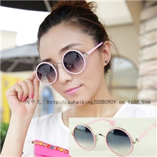 2109复古圆框金属加板材太阳镜欧美明星大爱墨镜眼镜太阳眼镜