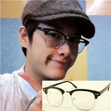 3016陈冠希眼镜朱梓骁眼镜复古铆钉半框平光镜男女眼镜架平光眼镜