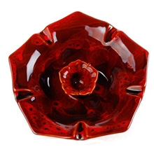 陶瓷烟灰缸高温色釉中式创意带水缸熄烟功能高档烟缸批发