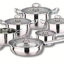 无磁手提12件套汤锅奶锅火锅家居超值不锈钢锅彩塘厂家