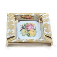 高级烟灰缸个性镀金广告酒店欧式创意烟灰缸5寸方形烟缸