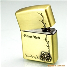 zippo类创意恒星青铜玫瑰花煤油打火机批发|砂轮棉油打火机厂家