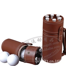 厂家直销高尔夫高档皮礼盒套装皮筒赠品方案