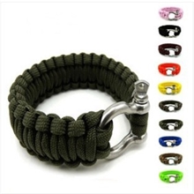 U扣伞绳手链户外生存手镯快拆七芯伞绳救生手链应急逃生绳手链
