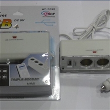 车载点烟器GPS电源一分三点烟器带USB充电口一拖三点烟器0096