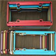 七彩新交规车牌架太空铝牌照架铝车牌框汽车牌照框车牌套