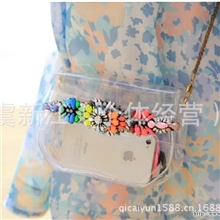 全球限量彩虹色宝石透明PVC手包透明包七彩包单肩包sho*rou