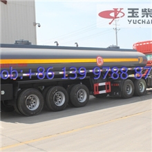 盐酸钢衬塑三桥半挂罐式运输车