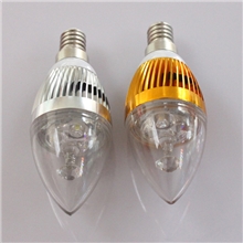 LED3w尖泡水晶灯LED蜡烛灯led灯泡超低价保一年