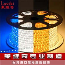 厂家批发220V高压LED灯带3528最新款单色60灯LED软灯条