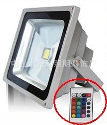 30W带遥控RGB七彩LED集成泛光灯带遥控30WLEDRGB投光灯现货供应