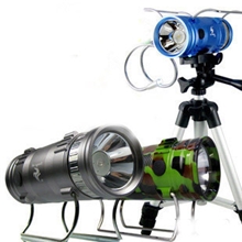 F4最新款三光源5W蓝光钓鱼灯蓝光加白光钓鱼带支架1.1Kg