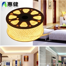 惠健LED防水高压220V高压5050灯带暖白背景墙暗槽灯条超亮款