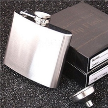 疯狂热销男士酒壶随身酒壶便携5盎司不锈钢酒壶(附小漏斗)107g