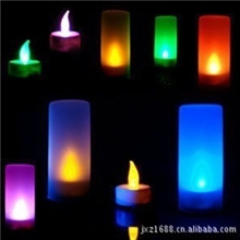 A079【厂家让利】地摊销售王推荐七彩声控蜡烛灯七彩小夜灯