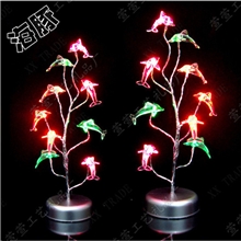 【全网最低促销】创意树灯厂家直销炫彩海豚景观灯/小夜灯