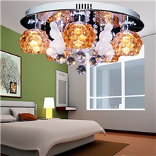 新款餐厅卧室灯led水晶灯厂家直销5头吸顶现代简约灯【3012】