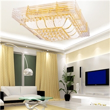 【新品特惠】中山古镇厂家供应正方形金色水晶灯工程灯1套起批