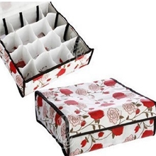 玫瑰樱花16格有盖收纳盒时尚收纳盒十六格内衣蜂巢式整理盒120g