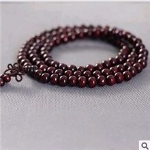 专业批发避邪紫檀木手链紫色蝴蝶结紫檀108颗小佛珠手链可绕3圈