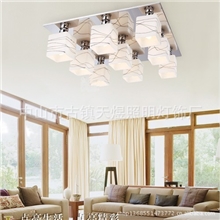 中山市古镇灯饰厂家批发现代简约玻璃拉丝吸顶灯现货特价供应