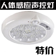 LED红外线灯LED声控人体感应吸顶灯应急灯新品亚克历走廓灯
