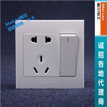 西门子开关墙壁开关插座面板梅兰开关L8系列开关一开五孔插座面板