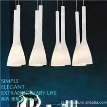 现代简约时尚典雅/客厅餐厅/白玉兰玻璃6头吊灯XD8701