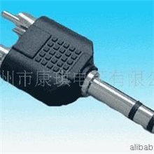 供应6.35双声道公转2RCA公音视频转换插头