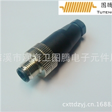 m12连接器直头针4芯5芯双金属PG7进口品质传感器接插件