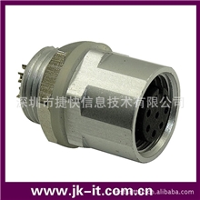 厂价批发自主生产8芯M12防水连接器母头环保抗氧化LED插头