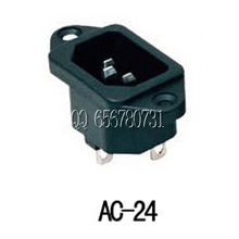 AC24国标电源座8字型插座梅花型插座品字型插座3脚电源母座