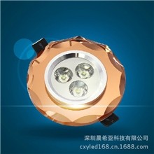 LED水晶外壳天花灯（厂家直销）3Wled天花灯
